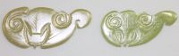 Antique Nephrite Jade Hand-Carved Amulet - Bats of Good Fortune