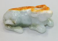 Natural Jadeite Hand-Carved Ox - 21x43mm