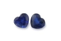 Wholesale 0.98 ct Sapphire Faceted Heart Pair 4.5 x 5 mm
