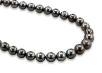 Natural Color Tahitian Pearl Round Strand – 8 - 10.3 mm