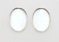 Sterling Silver Solid Back Oval Bezel Cups