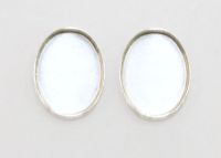 Sterling Silver Solid Back Oval Bezel Cups