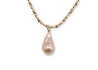 Wholesale 10.2mm Fireball Pearl on Gold Filled Chain