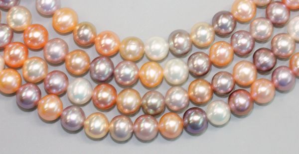7.5-8mm Natural Multi-Color Rounded Pearls 