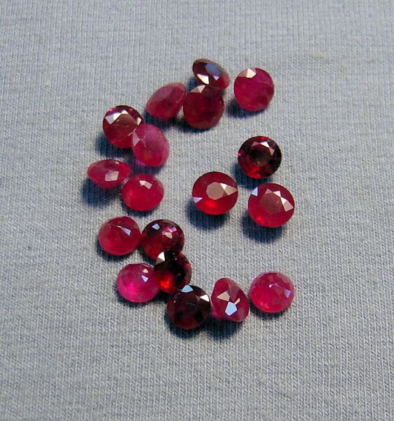 Ruby Faceted Rounds 5-6mm - $175.00/ct.