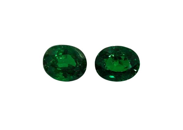 Tsavorite Garnet Oval Pair