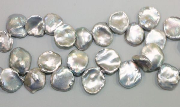 Dove Grey Keshi Petal Pearls