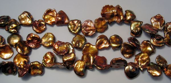 10-12mm Autumn Leaves Keshi Pearls 