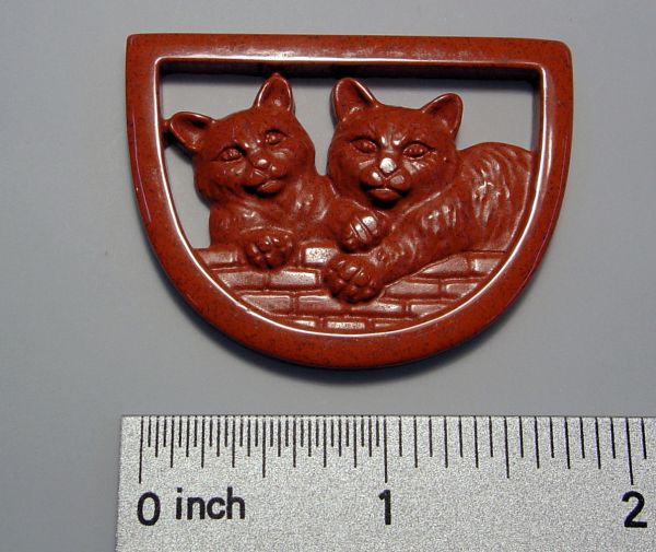 Red Jasper Cat Pendant - 38x50mm