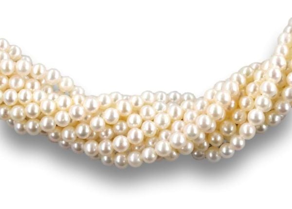 3-3.5mm Mostly Round White Pearls 