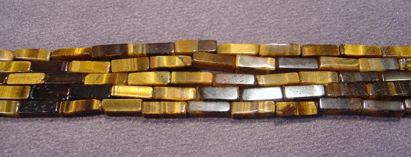 Tigereye Rectangle Bead Strands 4x13mm