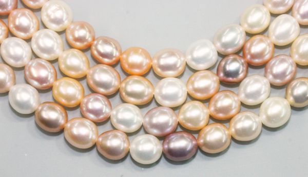 7-7.5mm Natural Multi-color Oval Pearls 