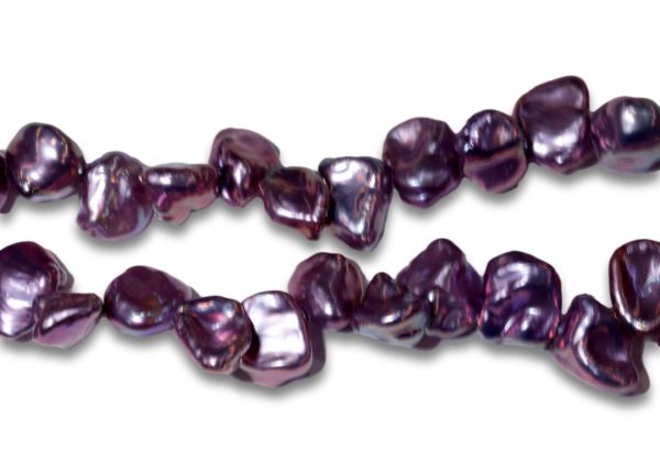 Raspberry-Lilac Keshi Pearls