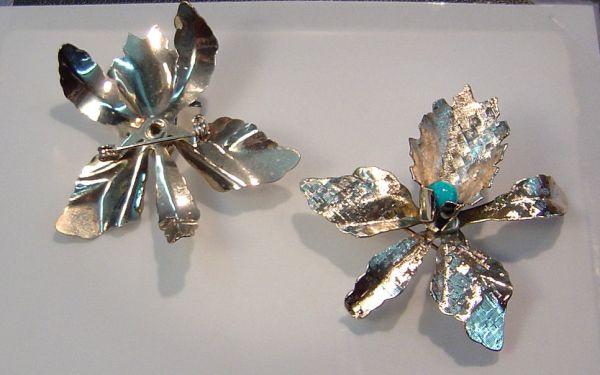 Plated Flower Pins - Lot of 45
