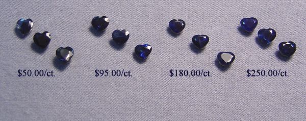 Sapphire 5x5mm Hearts