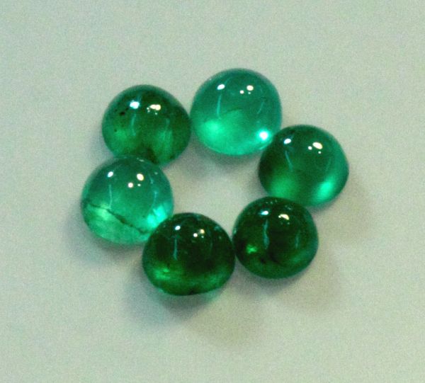 Emerald Round  Cabochons, 3mm -  Select Grade