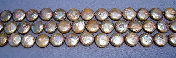 Rose Gold 11-12mm Coin Pearl Strands
