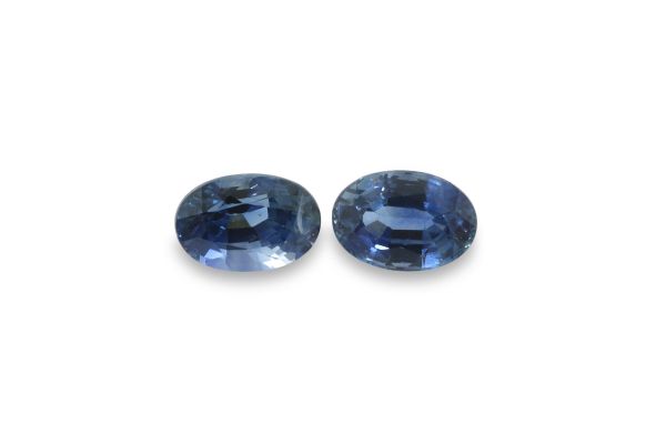 1.67 ct Blue Sapphire Faceted Oval Pair - 4.3 x 6.5 mm