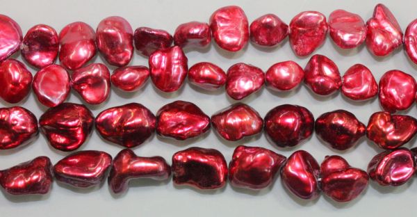 Raspberry Keshi Pearl Nuggets