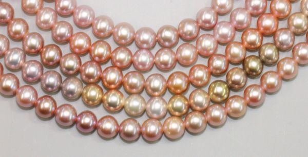 6-6.5mm Natural Multi-Color Round Pearls 