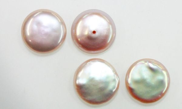 12.5-13.5mm Natural Color Half-Drilled Coin Pearl Pairs
