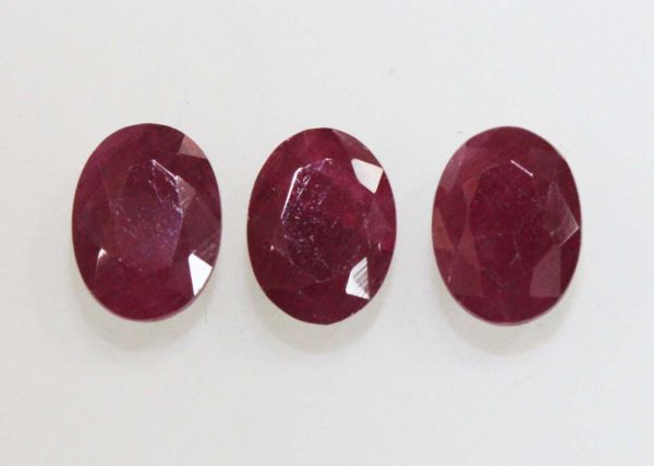 Ruby Faceted Ovals - 6x8mm