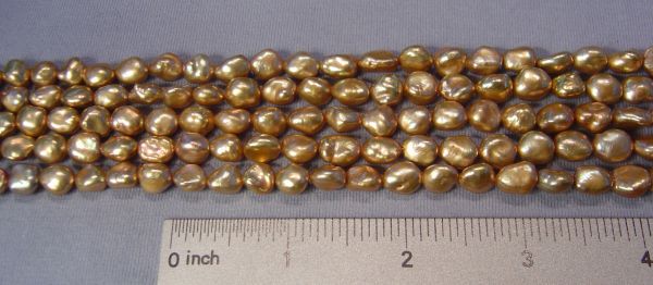 Golden Wheat Nugget Keshi Pearls