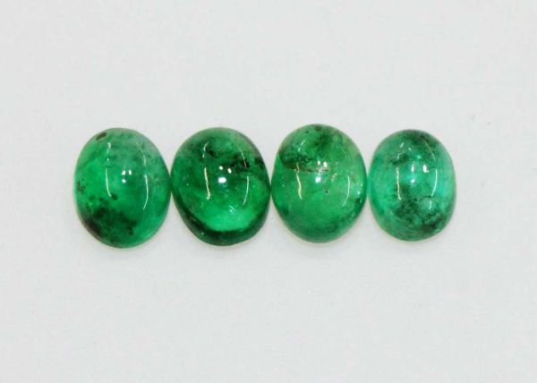 Emerald Oval Cabochons, 4x5mm - Select Grade
