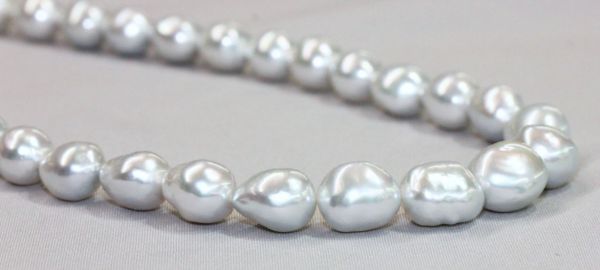 Alluring 9-12mm Natural Color Silver South Sea Pearls