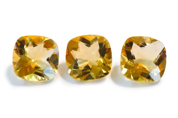 10x10 cushion antique citrine