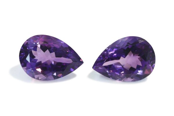 10x14 pear amethyst pair