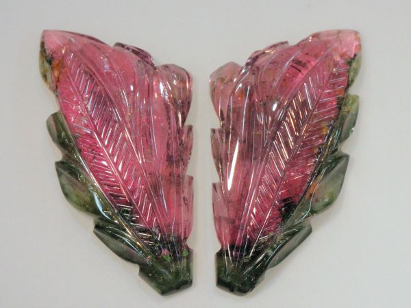 Carved Tourmaline Pair - 16.94 cts.