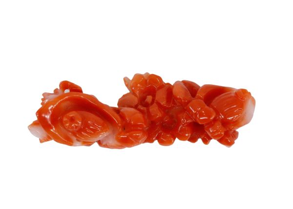  Natural Oxblood Coral Hand-Carved Roses, 4.15 gr. - 13.8x37.8mm