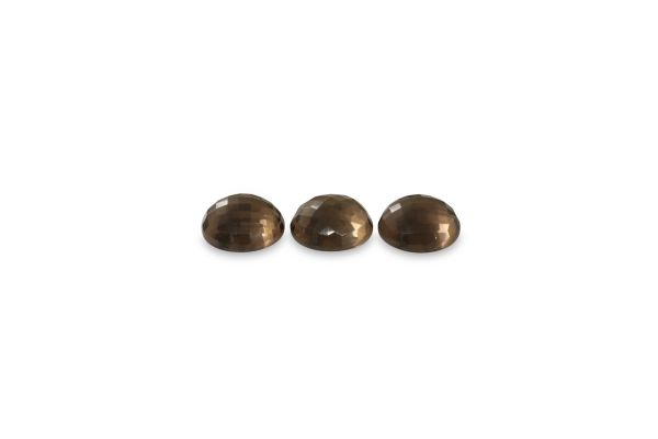 Smoky Quartz Rose Cut Round Cabochons – 12 mm