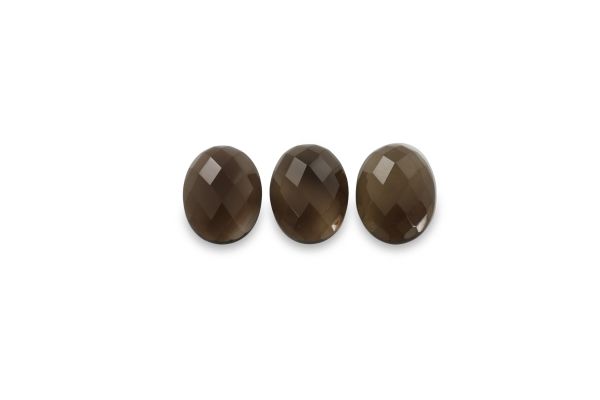 Smoky Quartz Rose Cut Oval Cabochons – 12 x 16 mm