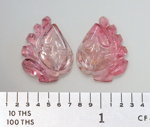 Carved Tourmaline Pair - 12.59 cts.