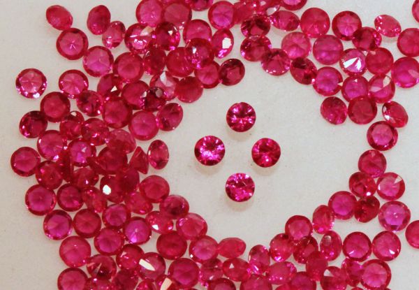 1-2mm Faceted Round Ruby @ $125.00/ct.