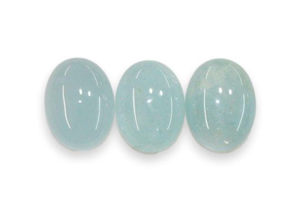 Aquamarine Oval Cabochons - 12 x 16 mm