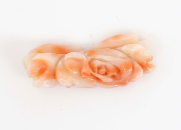 Coral Light Pink Hand-Carved Single Rose, 2.02 gm. - Undrilled