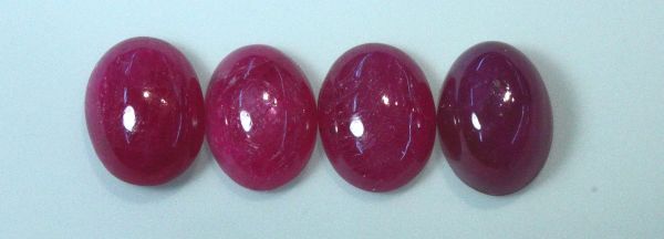 Ruby Oval Cabochons, 6x8mm - Commercial Grade