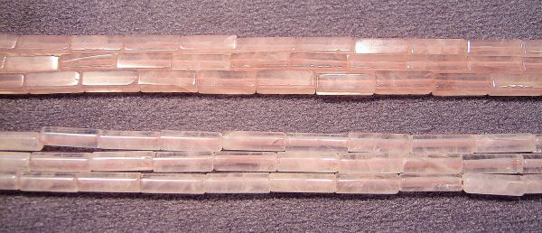 Rose Quartz Tube Bead Strands