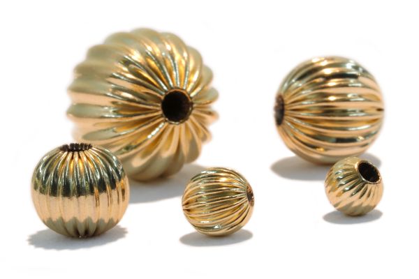 14/20 Straight Corrugated Round Beads