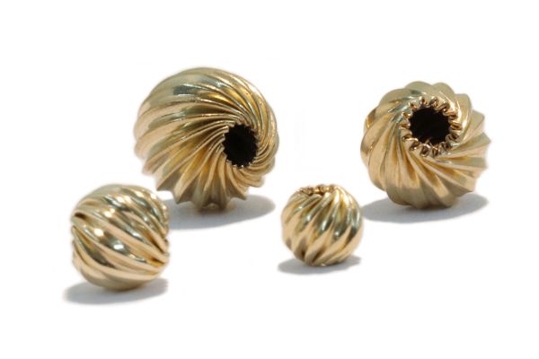 14/20 Twisted Corrugated Round Bead
