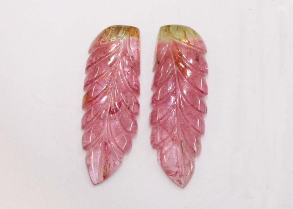 Tourmaline Carved Pair - 14.92 cts.