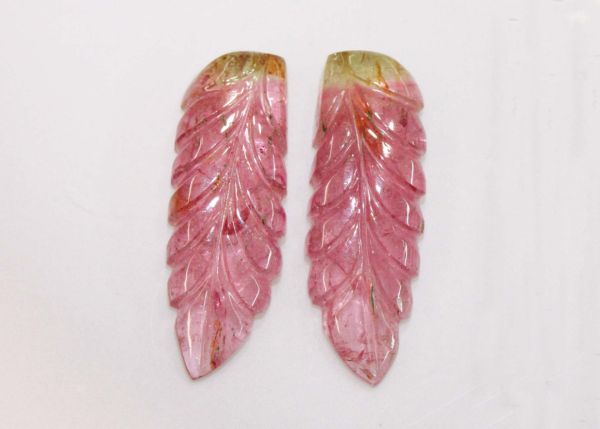 Tourmaline Carved Pair, 14.92 cts. - 8.2x23.5mm