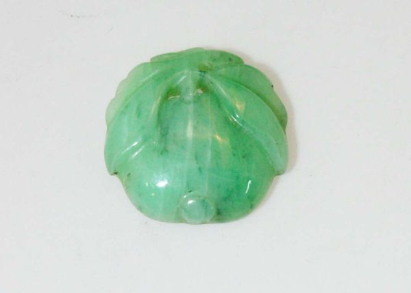 Natural Burmese Jadeite Floral Carving, 5.60 cts. - 13.25x13.5mm