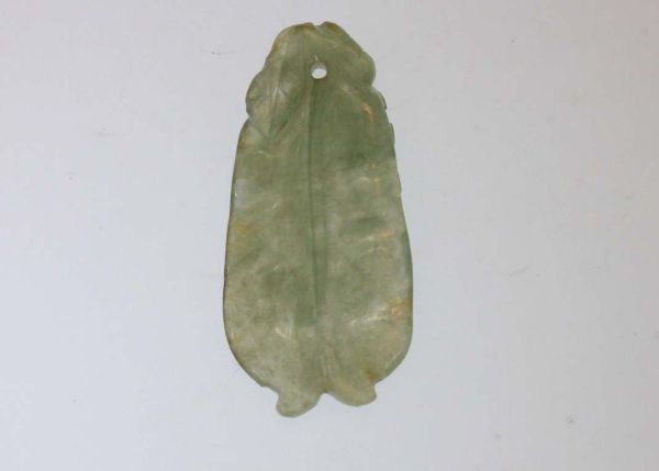 Natural Burmese Jadeite Hand-Carved Pendant -  Double Bean Pod