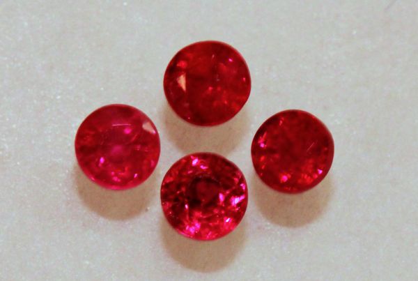 Ruby 3mm Faceted Rounds @ $160.00/ct.