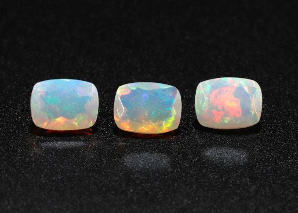 Opal Faceted Cushion Antique - 6 x 8 mm