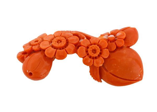 Natural Coral Flowers and Fruit Hand-Carved